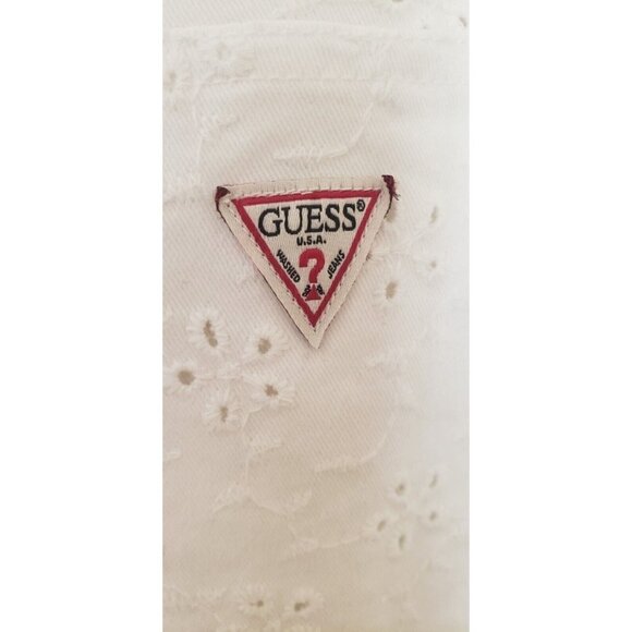 NWT GUESS GUESS FLORIDADA HIGH RISE STRETCH STRAIGHT FIT WHITE JEANS W31 ×32 - Picture 8 of 14
